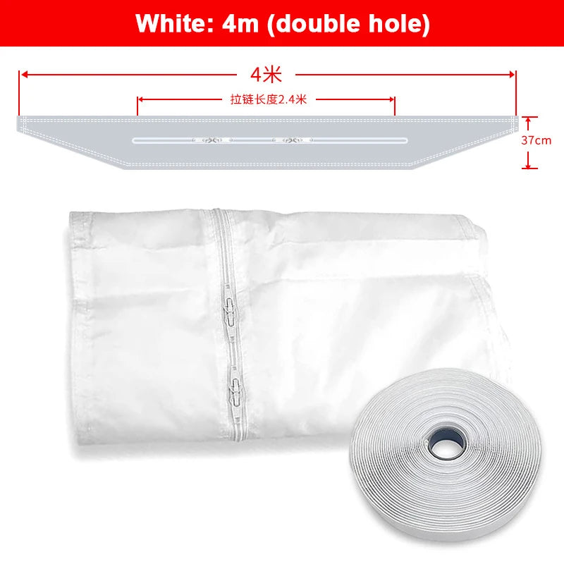 AirLock Window Seal for Portable Air Conditioner 3/4/5m Flexible Cloth Sealing Plate Window Seal with With Zip and Adhesive Fast