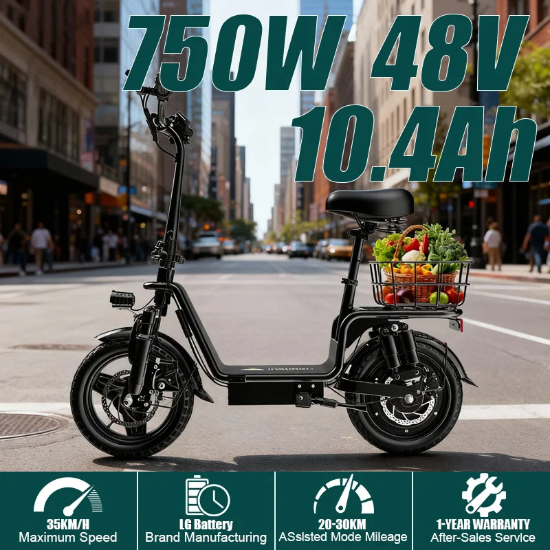 DEEPOWER C14 electric scooter can carry weight on the pedals and is equipped with a 500w motor and a waterproof lithium battery