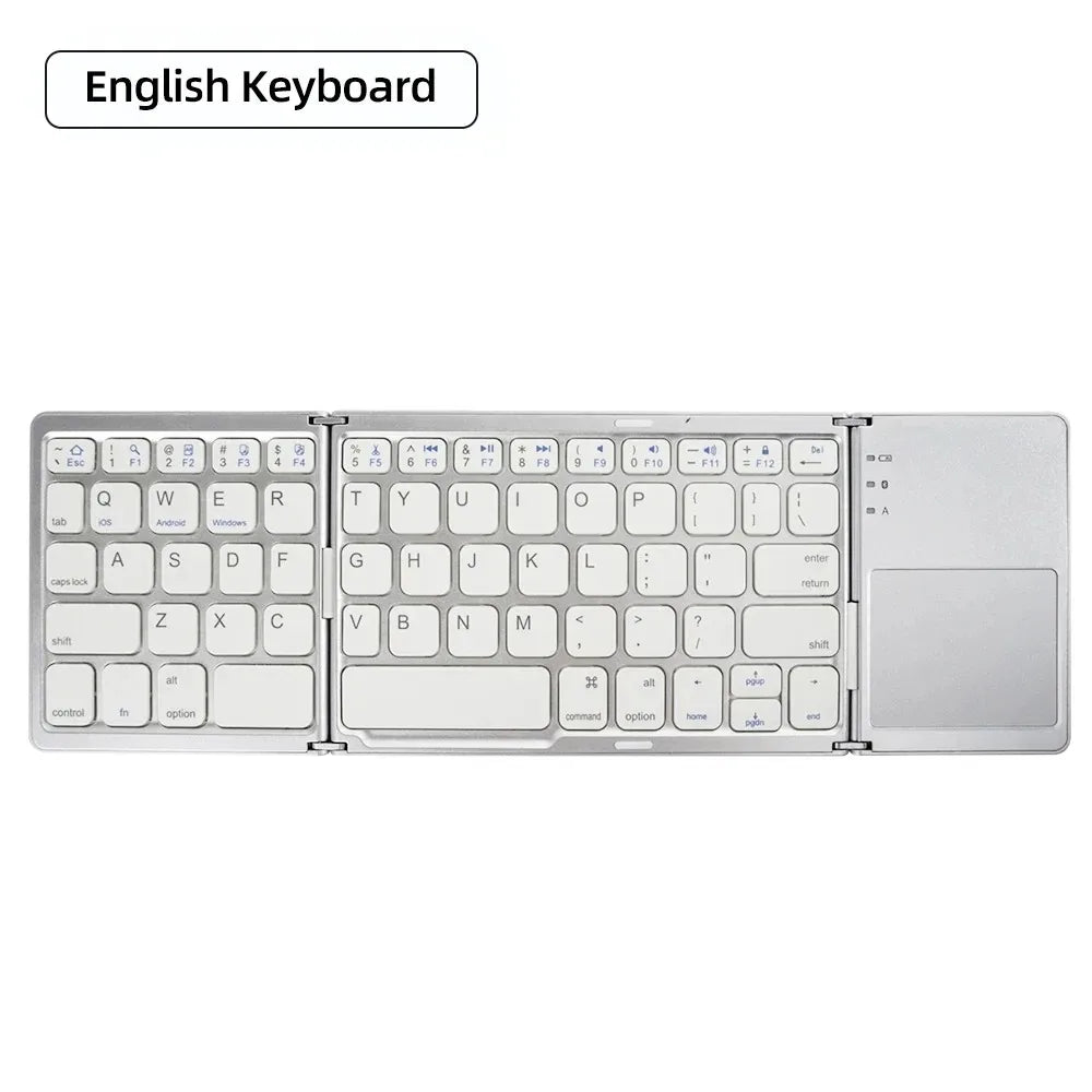 Foldable Bluetooth Keyboard With Touchpad Mini Wireless Keyboard Rechargable Keyboard For IOS Android Windows Tablet Notebook