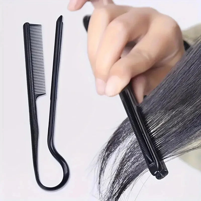 Hairdressing V-Comb Messy Hair Finishing Straightening Splint Comb - Hair Styling Tool Clip special for hair wigs