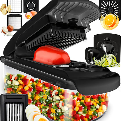 1 Set, 8 In 1 Luxury Vegetable Chopper Kitchen Gift | Onion Chopper And Cutter | Peeler, Spiral, Lemon Squeezer, Egg Slicer And Separator Kitchen Gadgets, Kitchen Utensils, Kitchen Supplies, Kitchen Accessories, Kitchen Stuff