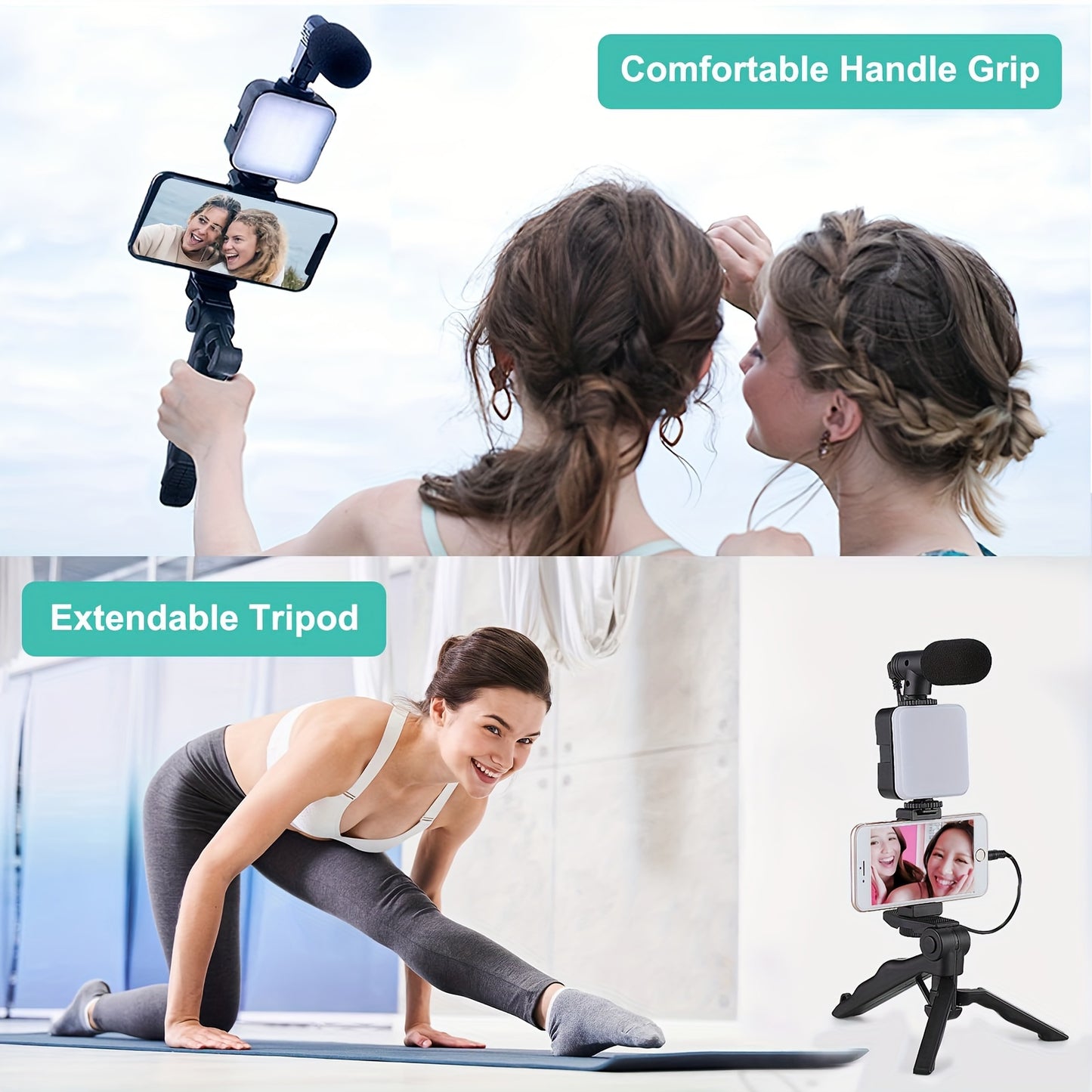1pc Portable Live Shooting Fill Light Triangle Stand - Rechargeable USB Powered, Self-Contained Square Fill Light, Microphone Compatible, Simple Open Broadcast, External Camera Ready, Ideal for Live Broadcast, Video Call, Vid
