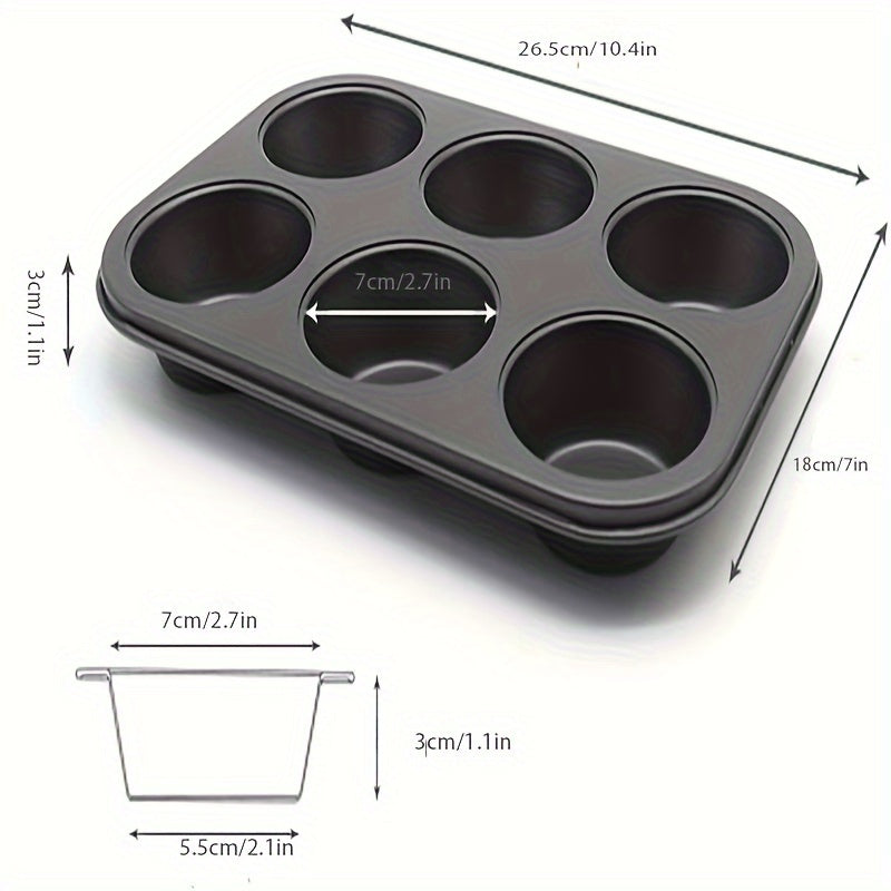 2pcs, Muffin Pans, 10.4''x7'', Non-Stick Baking Cupcake Pan, Pudding Mold, Oven Accessories, Baking Tools, Kitchen Gadgets, Kitchen Accessories