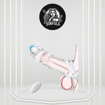 VibeX 4-in-1 transparent Vibrating Penis Sleeve