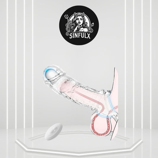 VibeX 4-in-1 transparent Vibrating Penis Sleeve