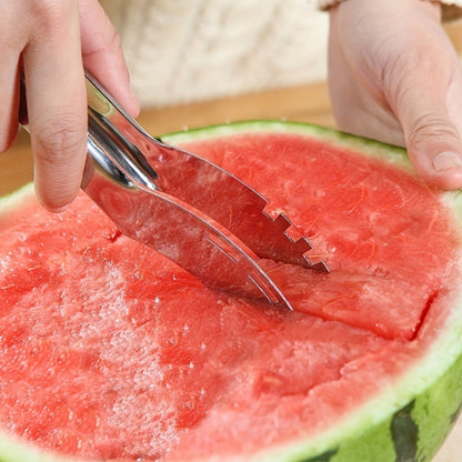 1pc, Watermelon Slicer, Creative Watermelon Cutter, Stainless Steel Watermelon Divider, Reusable Watermelon Slicer, Fruit Divider, Kitchen Gadgets, Kitchen Supplies, Kitchen Stuff