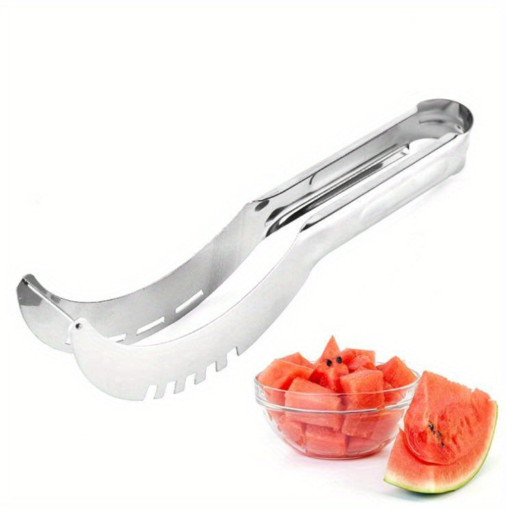 1pc, Watermelon Slicer, Creative Watermelon Cutter, Stainless Steel Watermelon Divider, Reusable Watermelon Slicer, Fruit Divider, Kitchen Gadgets, Kitchen Supplies, Kitchen Stuff