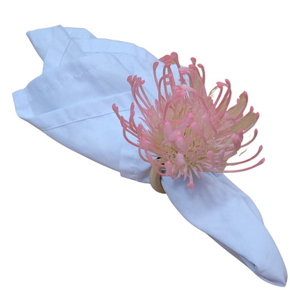 Set of 4 Rose Rustic Savanna Flower Napkin Rings