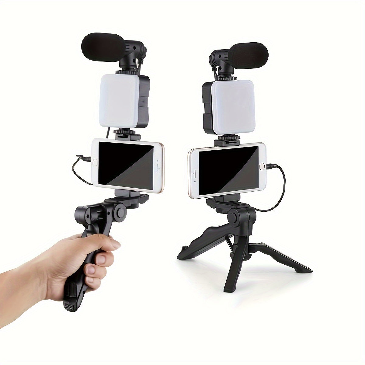 1pc Portable Live Shooting Fill Light Triangle Stand - Rechargeable USB Powered, Self-Contained Square Fill Light, Microphone Compatible, Simple Open Broadcast, External Camera Ready, Ideal for Live Broadcast, Video Call, Vid
