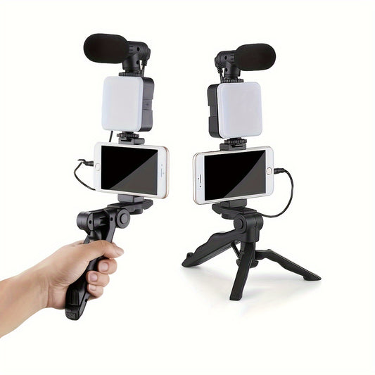 1pc Portable Live Shooting Fill Light Triangle Stand - Rechargeable USB Powered, Self-Contained Square Fill Light, Microphone Compatible, Simple Open Broadcast, External Camera Ready, Ideal for Live Broadcast, Video Call, Vid