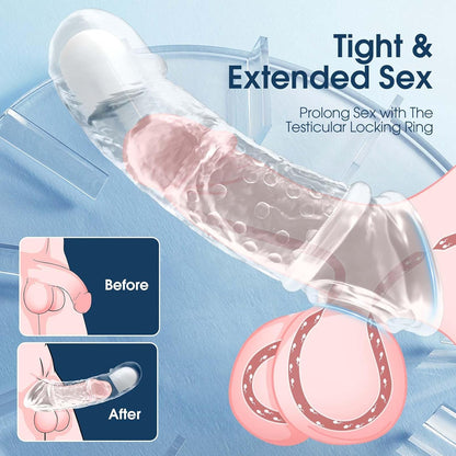VibeX 4-in-1 transparent Vibrating Penis Sleeve