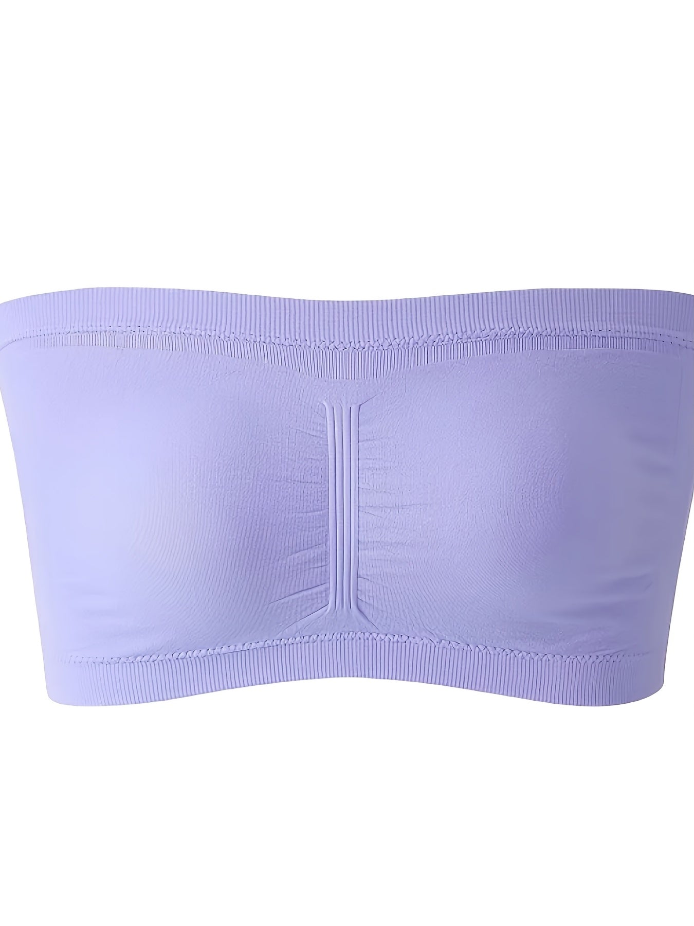 [Plus Size Strapless Bra] Plus Size Double-Layer Strapless Bra | Anti-Slip, Removable Pads, No Underwire, Seamless Smoothing, High Elasticity, Black Camisole Top | For Casual Attire, Comfortable Daily Wear, Offshoulder Fashio