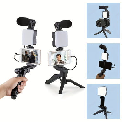 1pc Portable Live Shooting Fill Light Triangle Stand - Rechargeable USB Powered, Self-Contained Square Fill Light, Microphone Compatible, Simple Open Broadcast, External Camera Ready, Ideal for Live Broadcast, Video Call, Vid