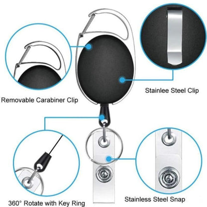 Retractable hoo(key) Keychain Holder and Waterproof Badge ID Card Holder