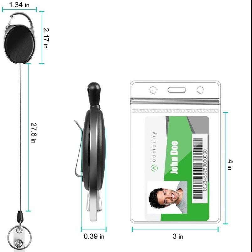 Retractable hoo(key) Keychain Holder and Waterproof Badge ID Card Holder