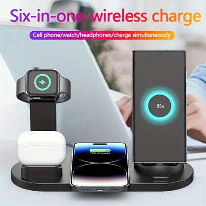 3-in-1 Wireless Charger Station Stand Dock - Foldable Travel Charger for iPhone 15/14/13/12/11, Apple Watch Series 9 to 2/Ultra, Airpods Pro - Compatible with Multiple Devices, Space-Saving Design for Home and Travel
