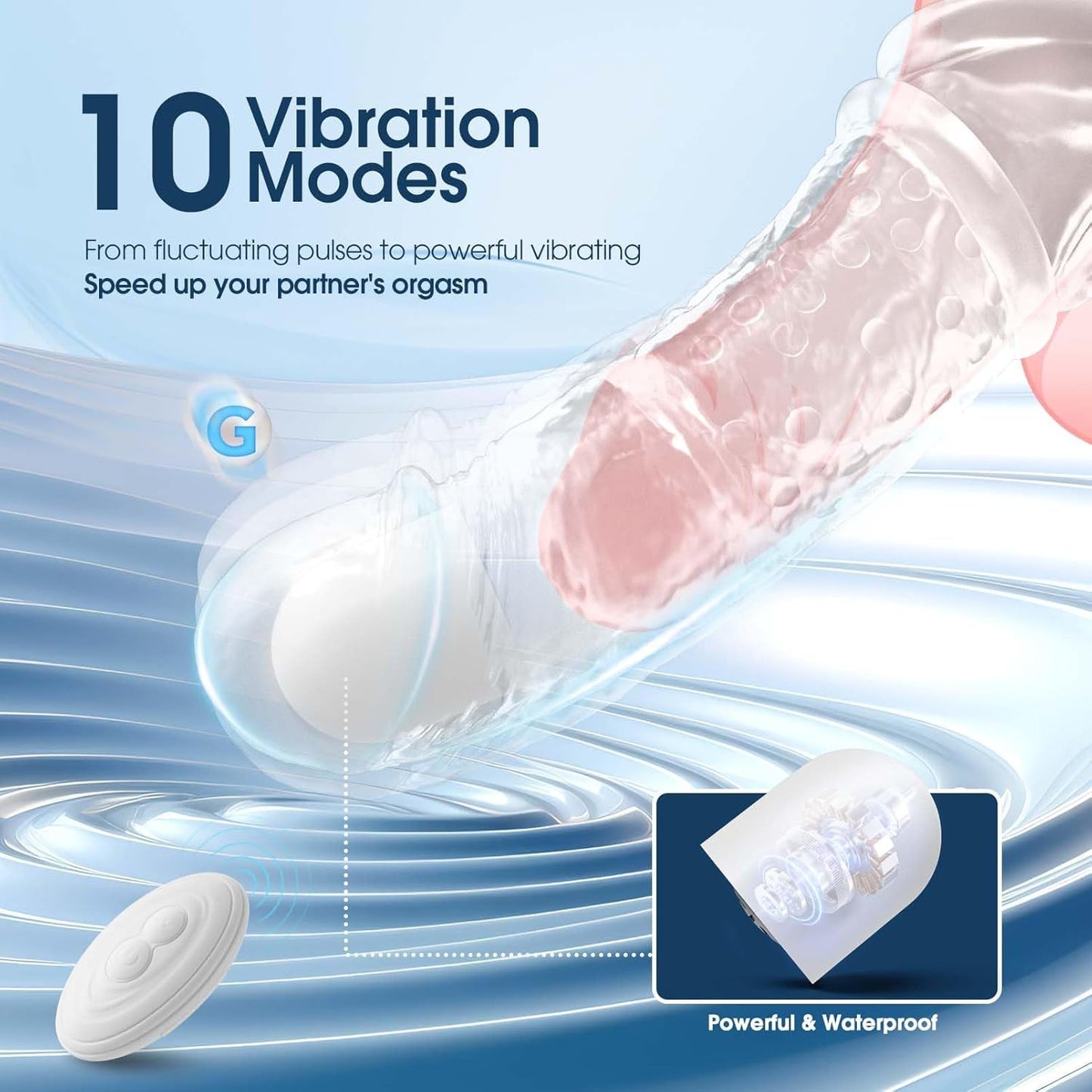 VibeX 4-in-1 transparent Vibrating Penis Sleeve