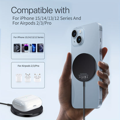 Wireless Charger Charging Station Compact Magnetic Fast Charging Compatible With Apple Mobile Phone 15 14 13 12 Pro Max Series For
 Samsung Galaxy Mobile Phone Series For Airpods3/2 Se