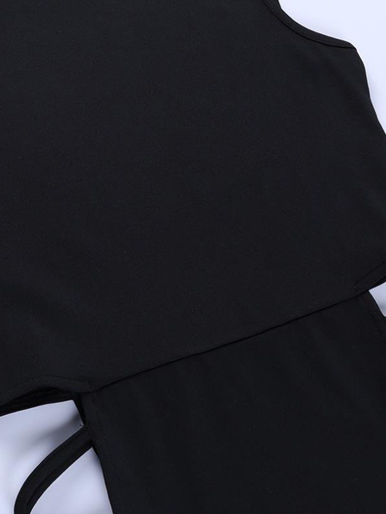 22 New Sexy Vest-Strap Long Dress with High Slit and Side Hollow | High Neck, Bodycon Fit, Solid Color for Spring/Fall