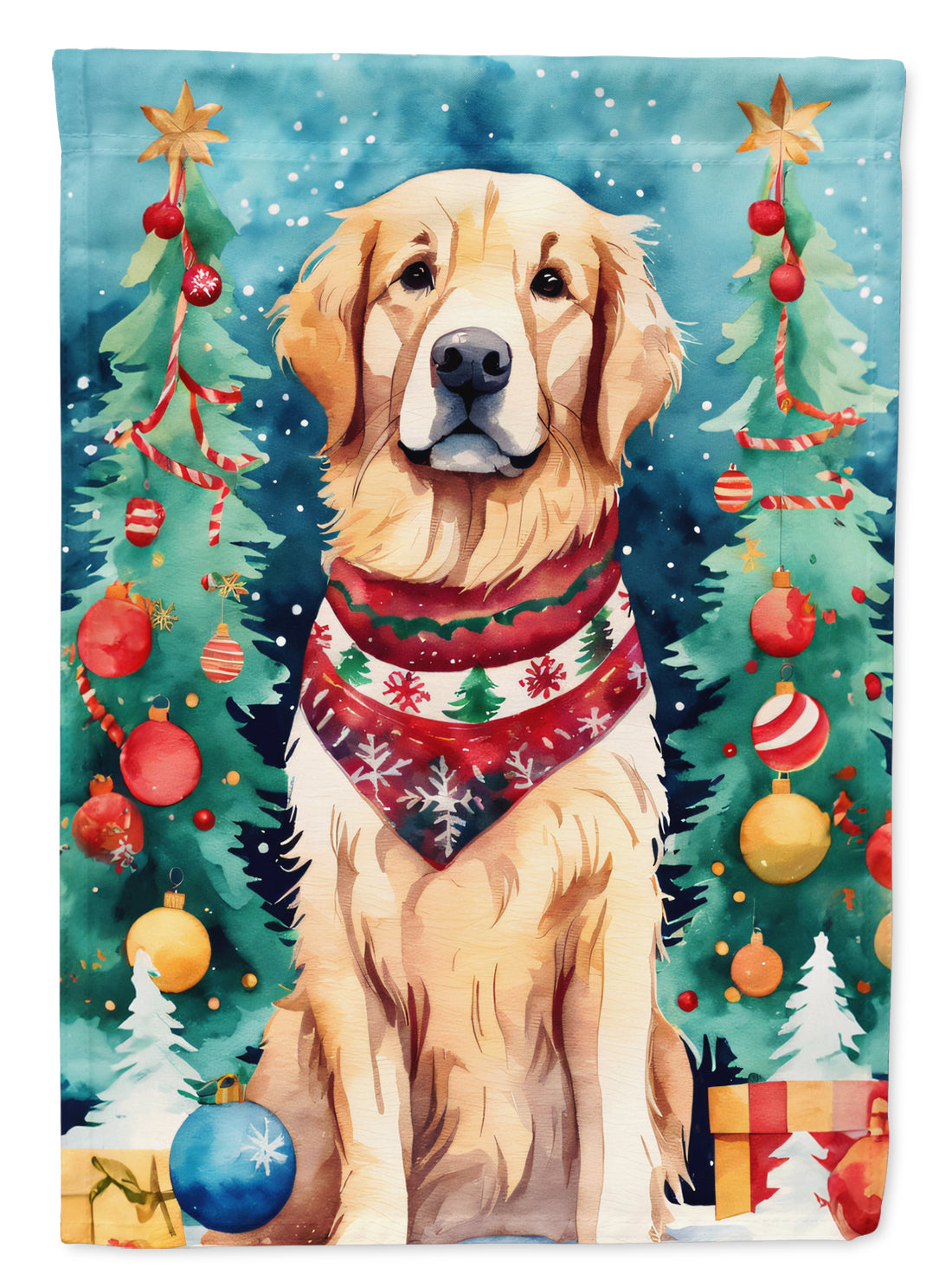 Golden Retriever Christmas Garden Flag