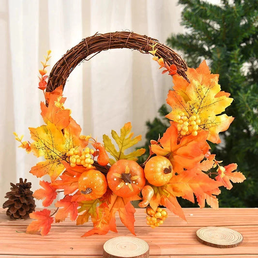 NNEOBA Christmas Berry Maple Leaf Wreath for Home Decor