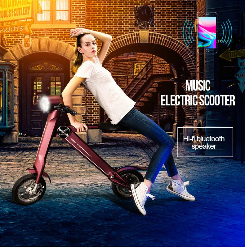 12"LEHE Electric scooter Smart city walking electric bicycle mini folding  electric bike instead  walking tool 36v li-ion ebike