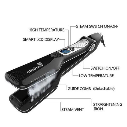 Hair Curlers For Women Hair Straightener Steam Titanium Ceramic Flat Iron Professional Electric Comb Hair Curling Iron Styler