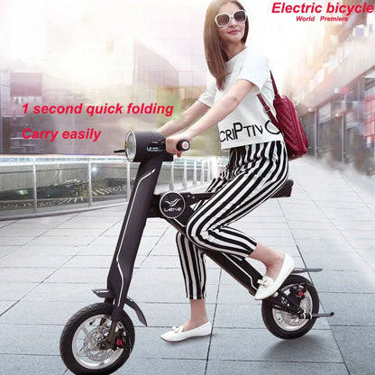 12"LEHE Electric scooter Smart city walking electric bicycle mini folding  electric bike instead  walking tool 36v li-ion ebike