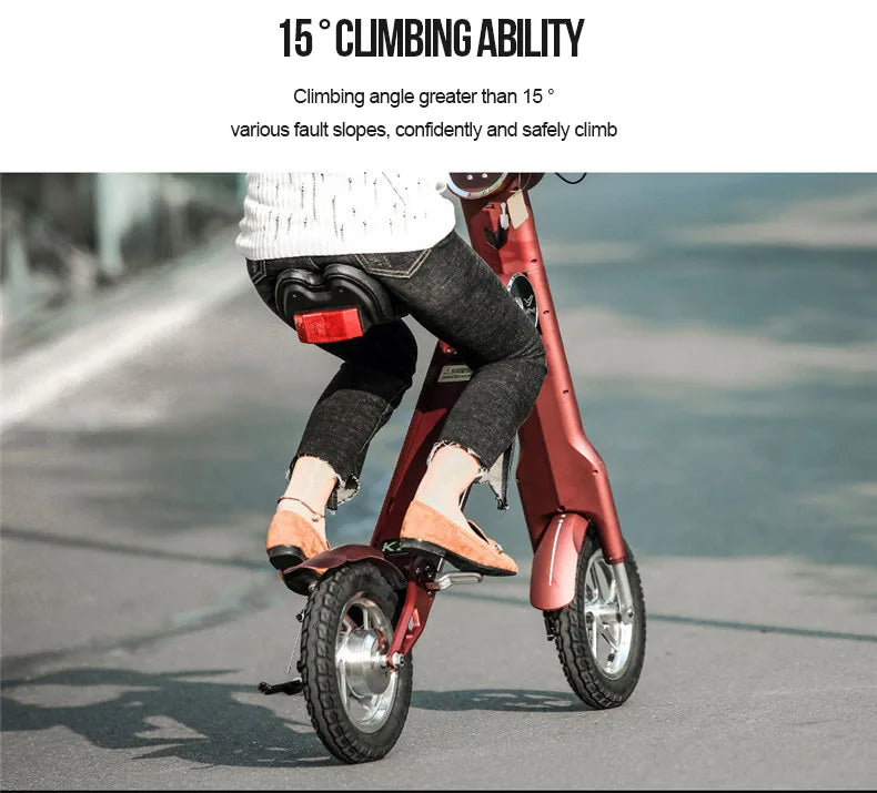 12"LEHE Electric scooter Smart city walking electric bicycle mini folding  electric bike instead  walking tool 36v li-ion ebike
