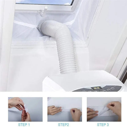 AirLock Window Seal for Portable Air Conditioner 3/4/5m Flexible Cloth Sealing Plate Window Seal with With Zip and Adhesive Fast