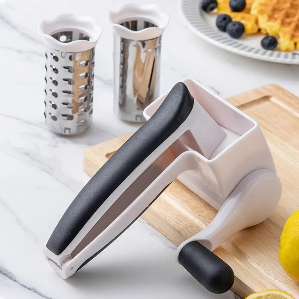 3-in-1 Hand-Cranked Cheese Grater Hand Crank Rotary Parmesan Cheese Shredder Multi-functional Handheld Chocolate Grater