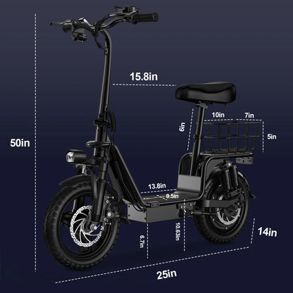 DEEPOWER C14 electric scooter can carry weight on the pedals and is equipped with a 500w motor and a waterproof lithium battery