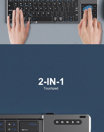 Portable Keyboard Folded,  104 Keys Folded Keyboard for  Cellphone  Supporting  iOS, Android, Windows, PC