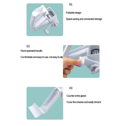 Hand-Cranked Rotating Cheese Grater Creative Cheese Shredder Multi-functional Milk Block Crusher for Kitchen Grater