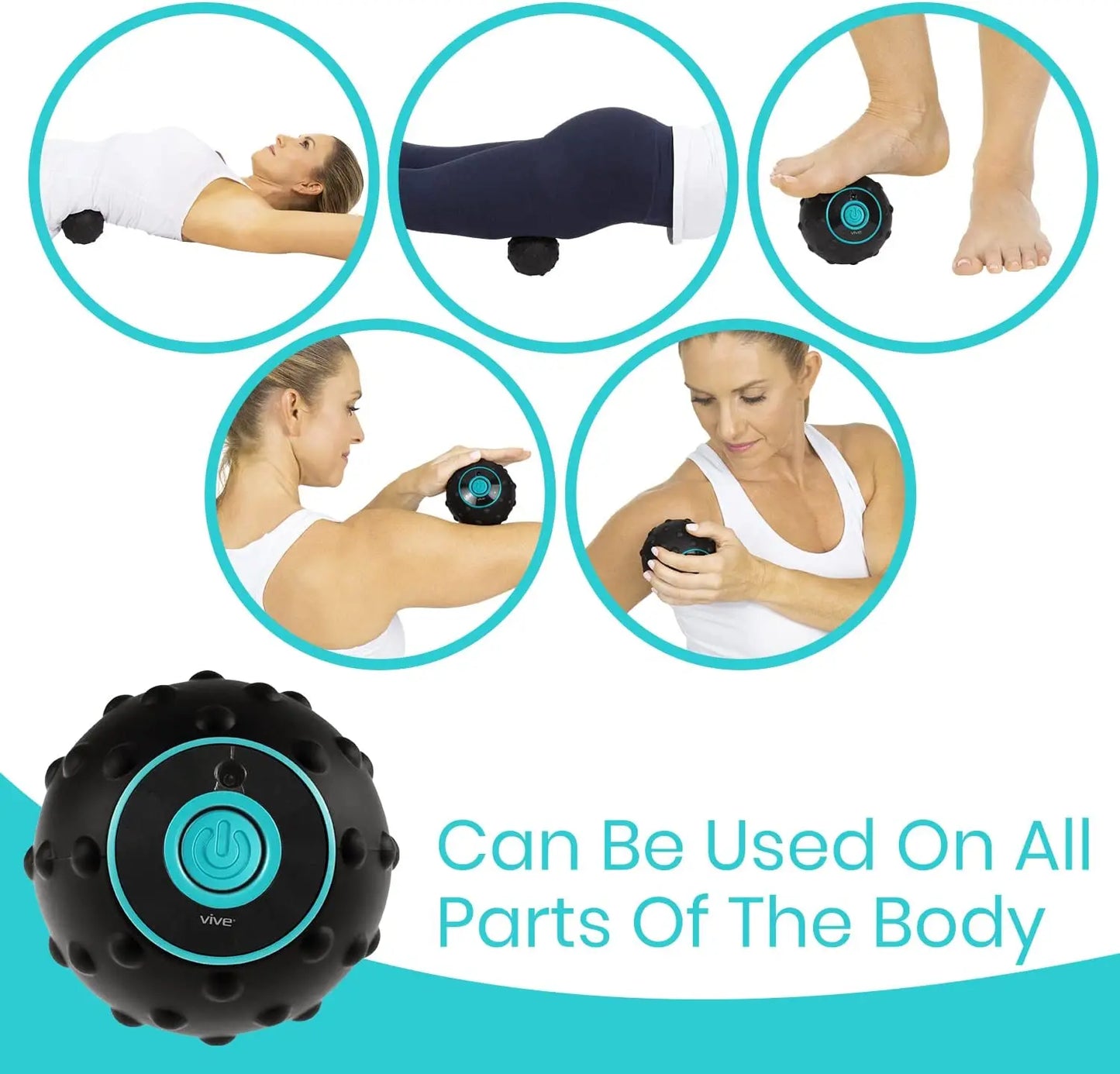 Vibrating Massage Ball 4Speed High-Intensity Fitness Yoga Massage Roller Relieving Muscle Tension Pain  Pressure Massaging Balls