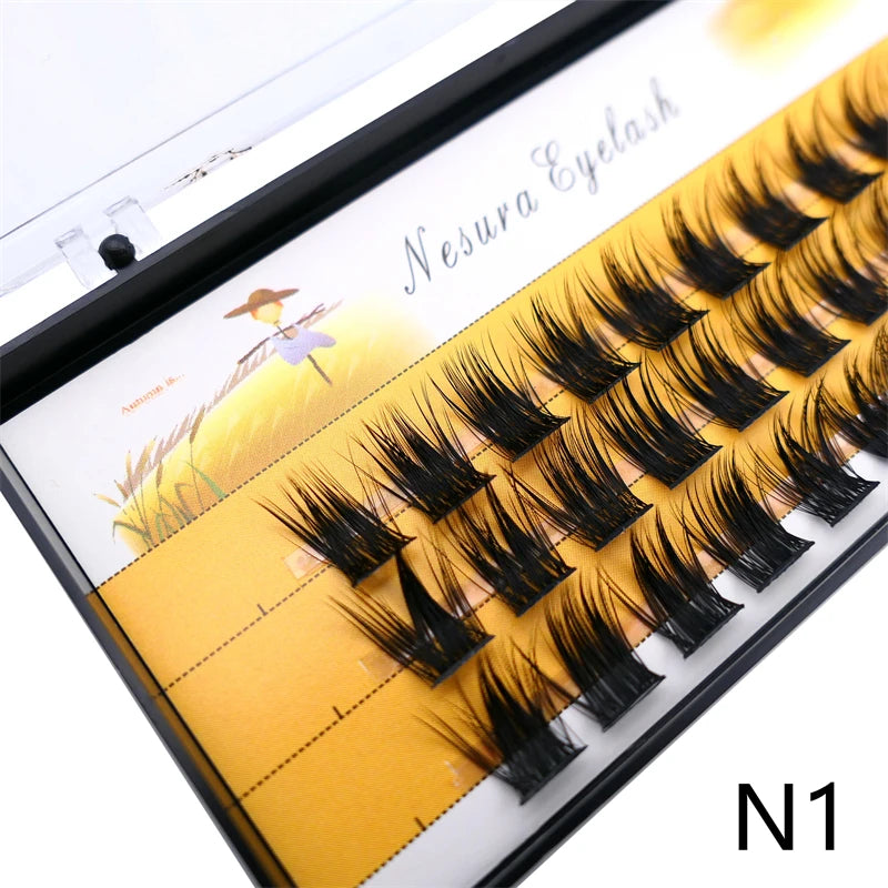 1 Box of 36 Clusters Segmented False Eyelashes Volume C 3D Eyelashes Natural Eyelash Extensions Makeup Eyelash Tool