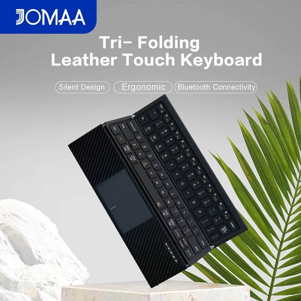 Foldable Bluetooth Keyboard with Touchpad - Full Size Folding Portable Keyboard for phone,Use for iPad iPhone Android Smartphone