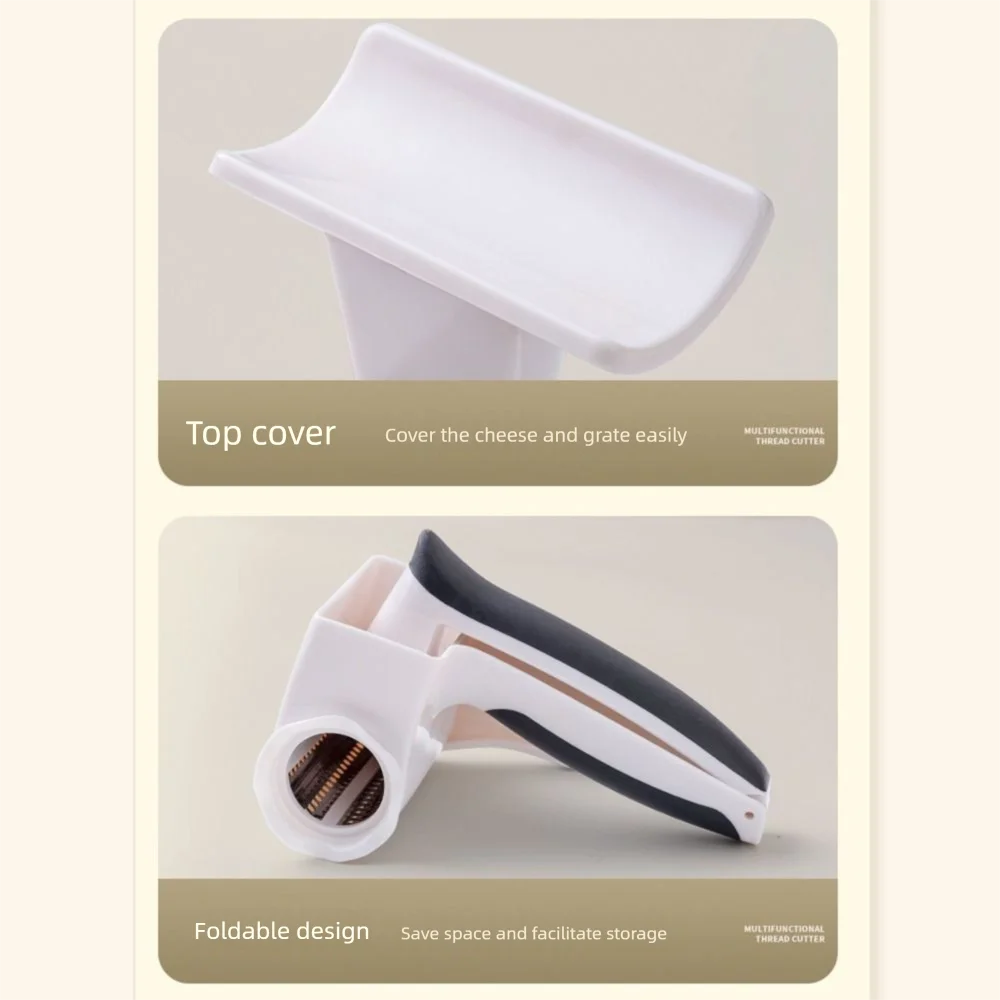 3-in-1 Hand-Cranked Cheese Grater Hand Crank Rotary Parmesan Cheese Shredder Multi-functional Handheld Chocolate Grater