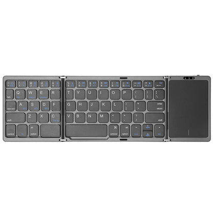 3-Folding Keyboard Mini Wireless Keyboard Foldable Dual Bluetooth Keyboard with Touchpad for Windows Android IOS iPad Phone