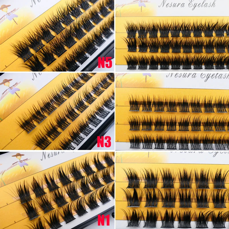 1 Box of 36 Clusters Segmented False Eyelashes Volume C 3D Eyelashes Natural Eyelash Extensions Makeup Eyelash Tool