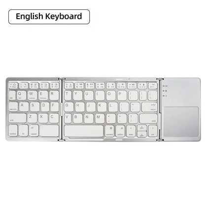 Foldable Bluetooth Keyboard With Touchpad Mini Wireless Keyboard Rechargable Keyboard For IOS Android Windows Tablet Notebook