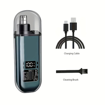 Suitable for men, USB charging nose and ear hair trimmer portable electric nose hair clipper, mini compact design, quick chargin