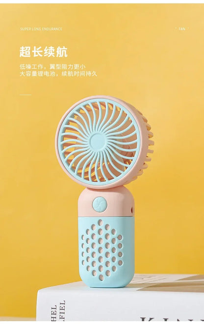 Handheld Mini Fan USB Rechargeable Portable Mute Small Electric Fan Student Dormitory Outdoor Travel Cooling Fan
