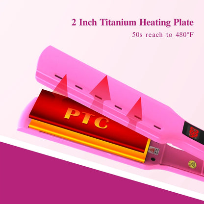Hair Straightener Curler 480 Degrees High Temperature Titanium Plate Vibrating Flat Iron Keratin Treatment Hair Styling Tool