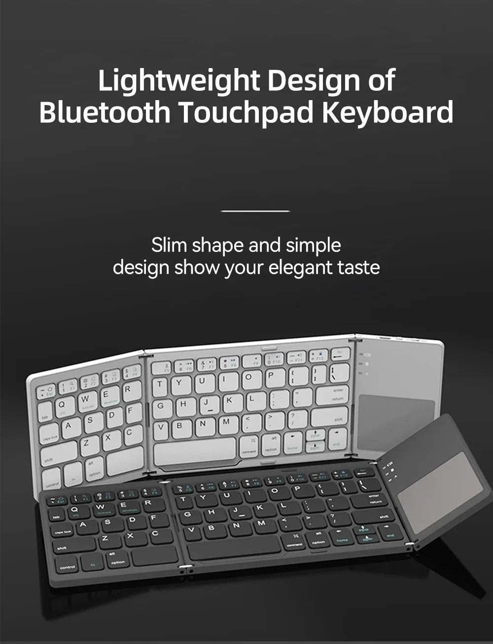 Foldable Bluetooth Keyboard With Touchpad Mini Wireless Keyboard Rechargable Keyboard For IOS Android Windows Tablet Notebook