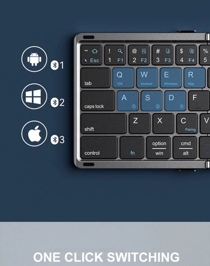 Portable Keyboard Folded,  104 Keys Folded Keyboard for  Cellphone  Supporting  iOS, Android, Windows, PC