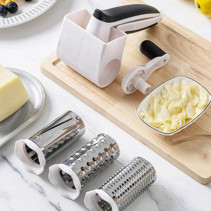 3-in-1 Hand-Cranked Cheese Grater Hand Crank Rotary Parmesan Cheese Shredder Multi-functional Handheld Chocolate Grater