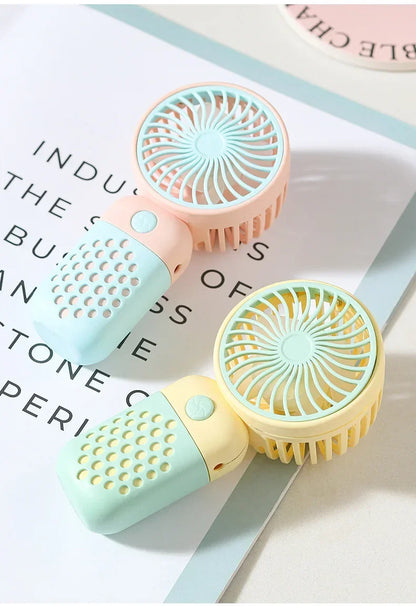Handheld Mini Fan USB Rechargeable Portable Mute Small Electric Fan Student Dormitory Outdoor Travel Cooling Fan
