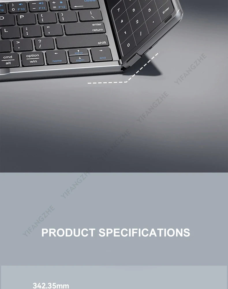 Portable Keyboard Folded,  104 Keys Folded Keyboard for  Cellphone  Supporting  iOS, Android, Windows, PC