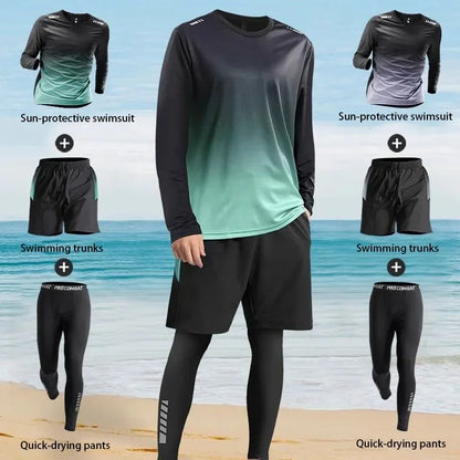 2025 new swimming suit, men's sun-protective long-sleeved and long pants swimsuit.